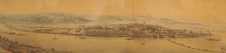 Panorama der Stadt Koblenz um 1830 von Charles Bodmer, Ausschnitt